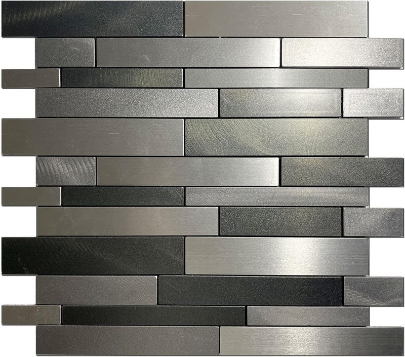 weimeisc 10 Sheets Peel and Stick Backsplash Tile for Kitchen, Self-Adhesive Mosaic Tile, Stick on Bathroom Vanities，Fireplace Décor, Laundry Table(11.25" X 12.7") (Light Dark Gray Series) - Image 1